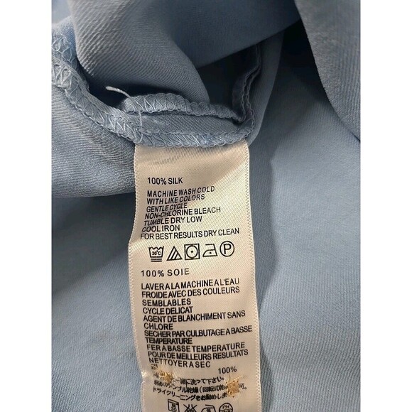 Tommy Bahama Original Fit Button Down Short Sleeve Shirt 100% Silk Blue Men's L - Picture 5 of 8